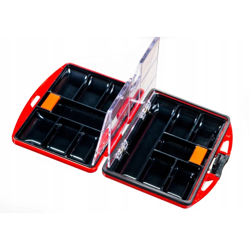 Pudełko dwustronne organizer na akcesoria wędkarskie haczyki krętlik