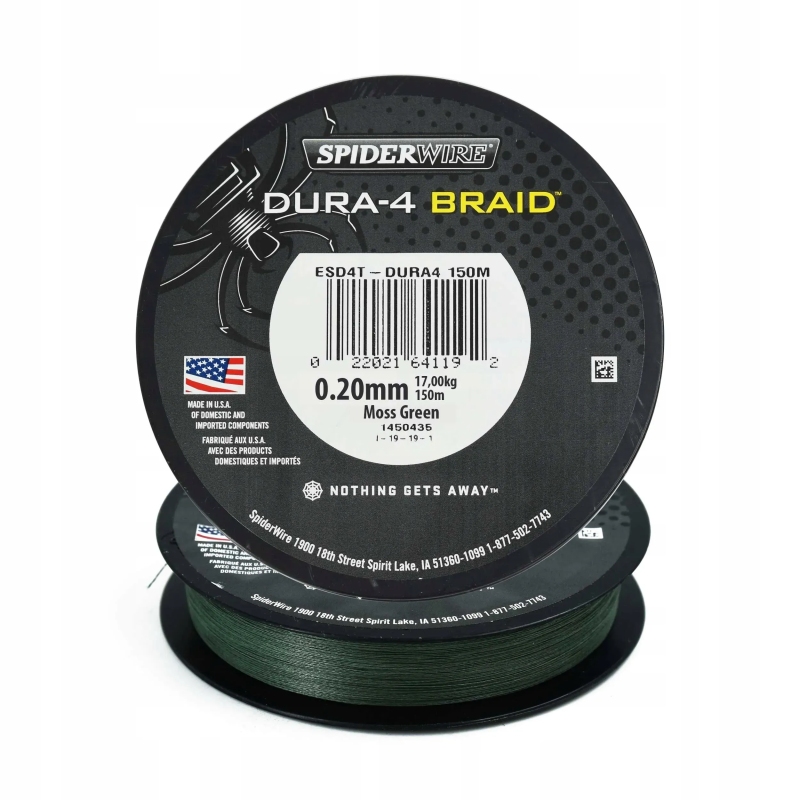 Plecionka SpiderWire DURA x4 0,20mm 150m zielony