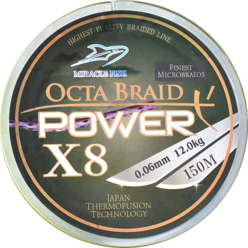 Plecionka octa braid power x8 yellow 0,10mm 150m