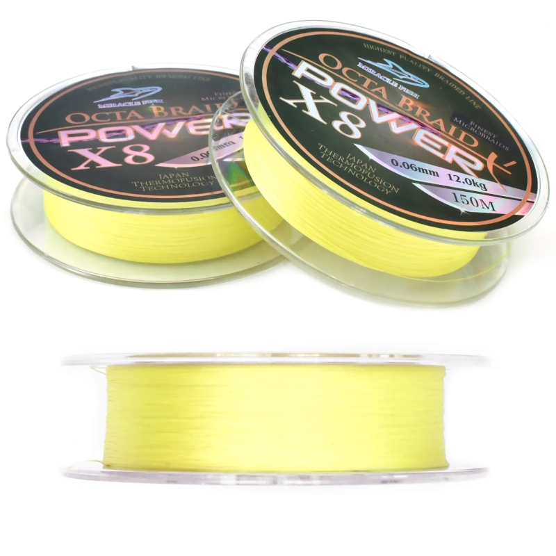 Plecionka octa braid power x8 yellow 0,22mm 150m