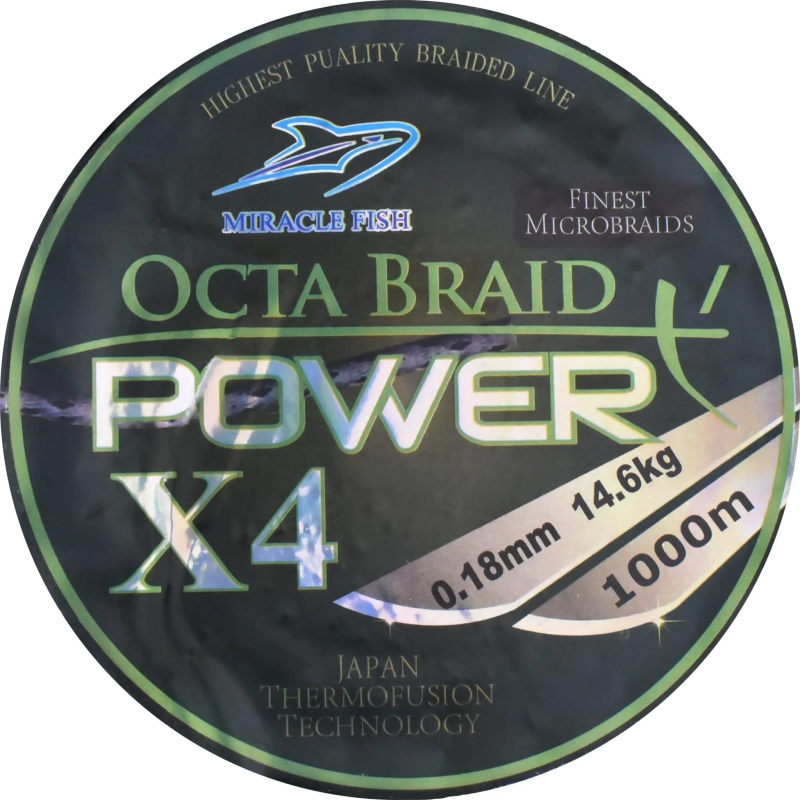 Plecionka octa braid power x4 green 0,16mm 1000m