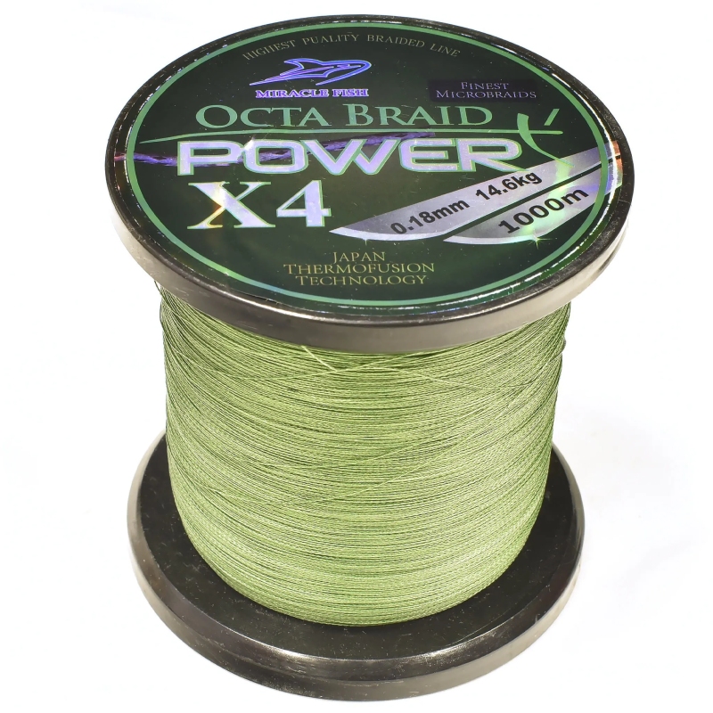 Plecionka octa braid power x4 green 0,23mm 1000m