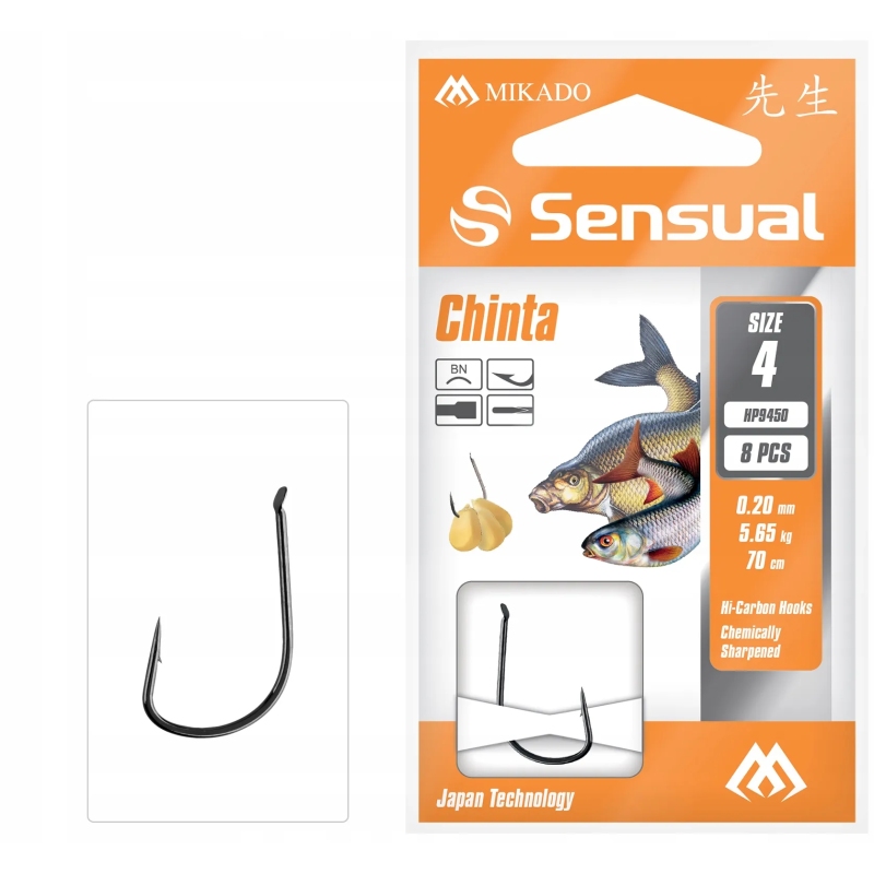 PRZYPONY WIĄZANE CHINTA 8BN/0.16mm/70cm