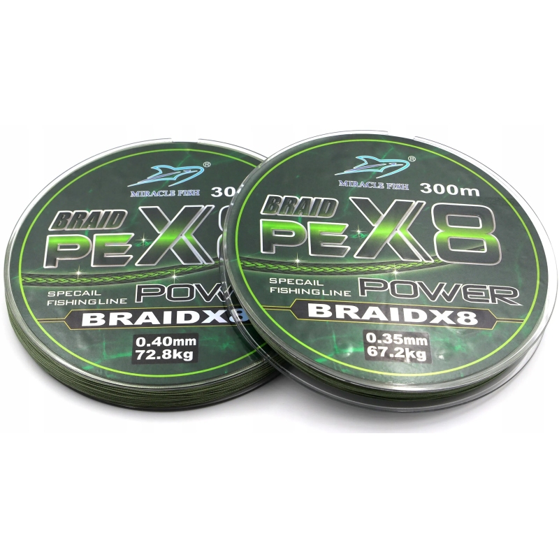 Plecionka Wędkarska BRAID PE x8 splotów MOCNA 300m 0,40 72,8kg