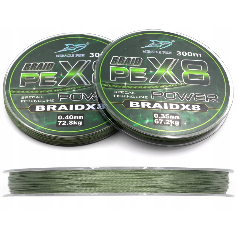 Plecionka Wędkarska BRAID PE x8 splotów MOCNA 300m 0,35 67,2kg